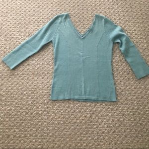 Light aqua v neck sweater